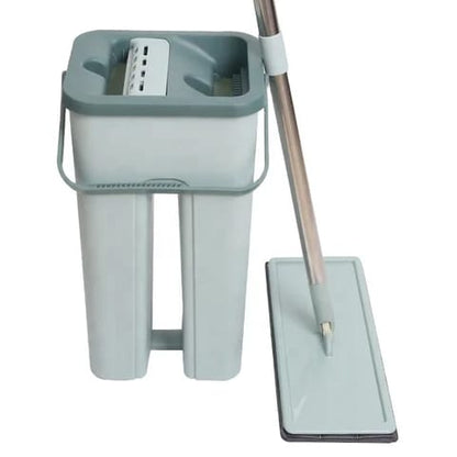 Professional Home Cleaning System Squeeze Flat Floor Mop and Bucket Set with 2 Washable Microfiber Pads